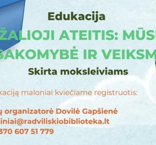 Kvietimas į edukaciją Radviliškio bibliotekoje