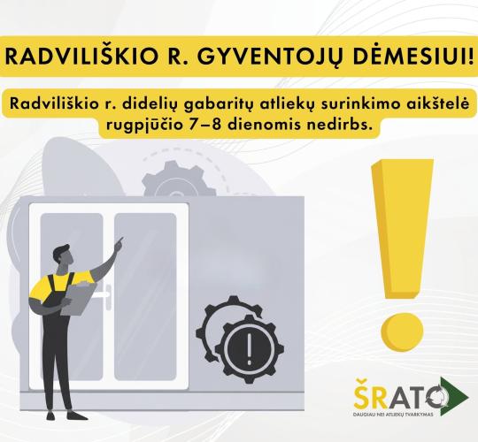 Radviliškio r. DGASA rugpjūčio 7–8 d. nedirbs