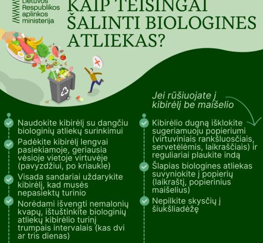 Aplinkos ministerijos specialistai primena, kaip rūšiuoti biologines atliekas