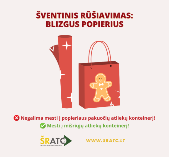 Šventinis rūšiavimas: blizgus popierius